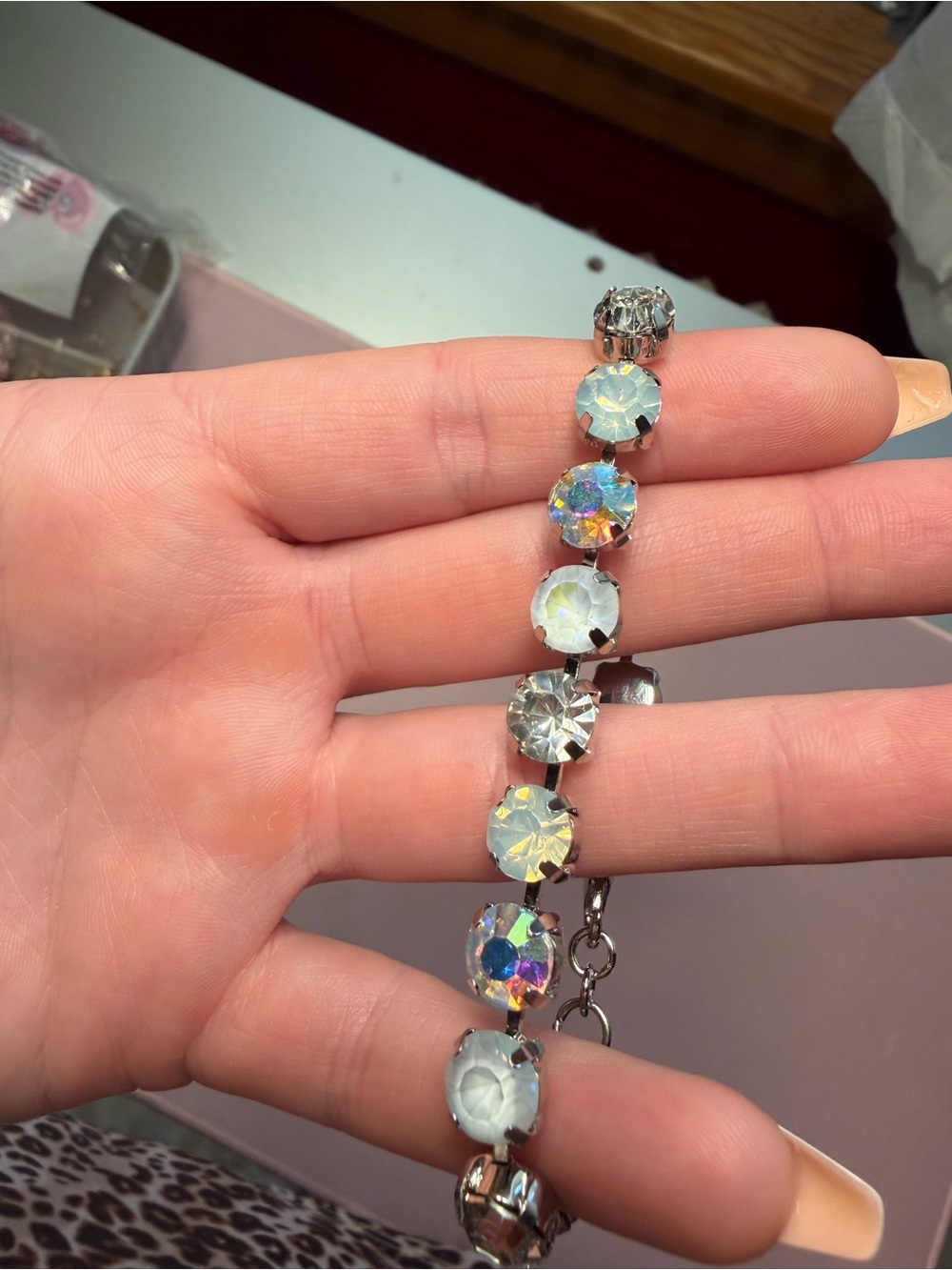 Sparkling Aurora Crystal Bracelet - Silver Tone
